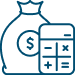 calculator and money bag